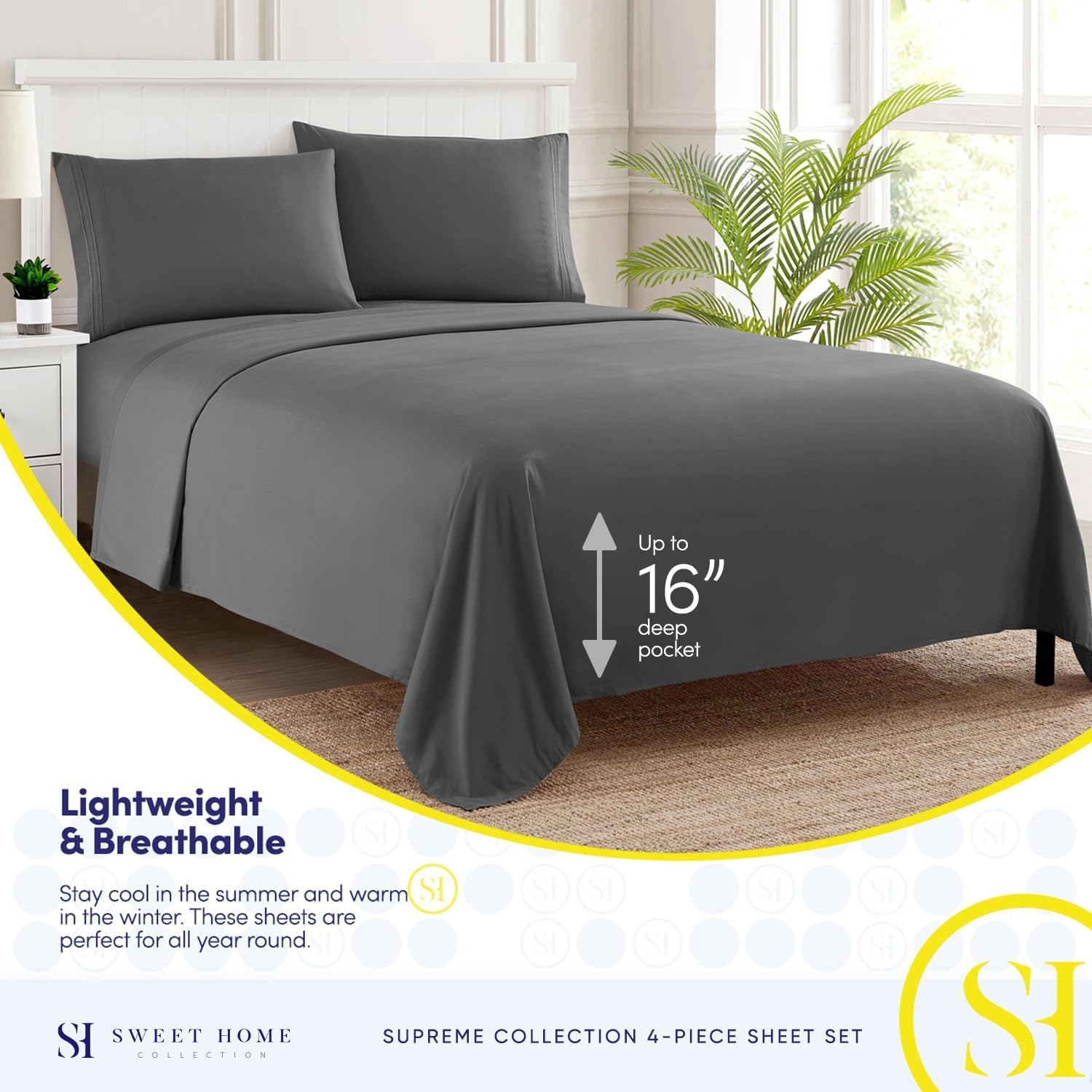 Sweet Home Collection Twin Sheet Set - Breathable Extra Soft Deep Pocket