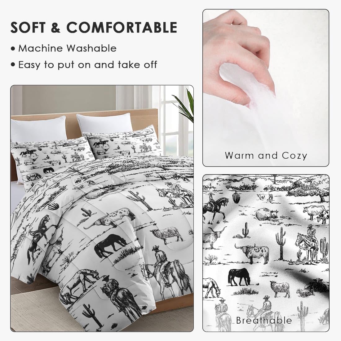 WeCozy King Size Comforter Set with 2 Pillowcase