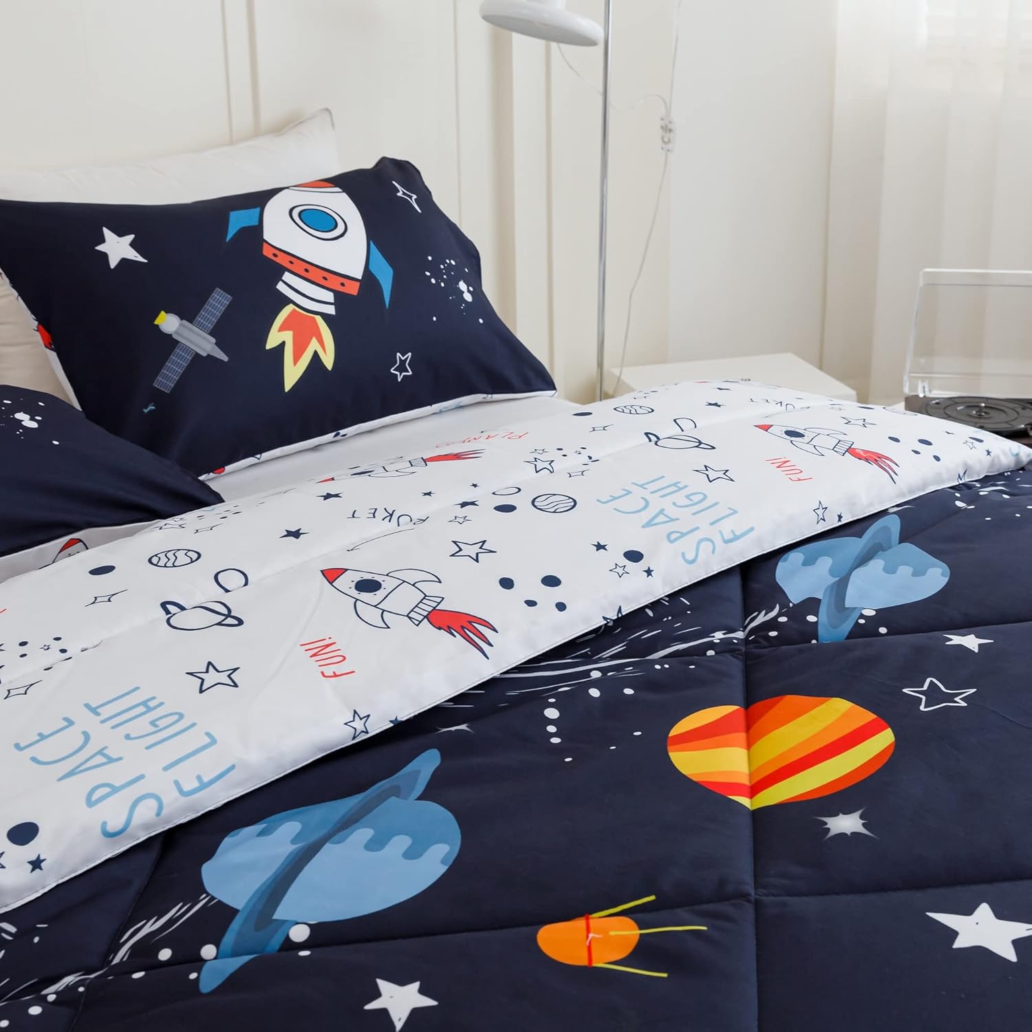 RYNGHIPY Space Rocket Comforter Set Queen Size