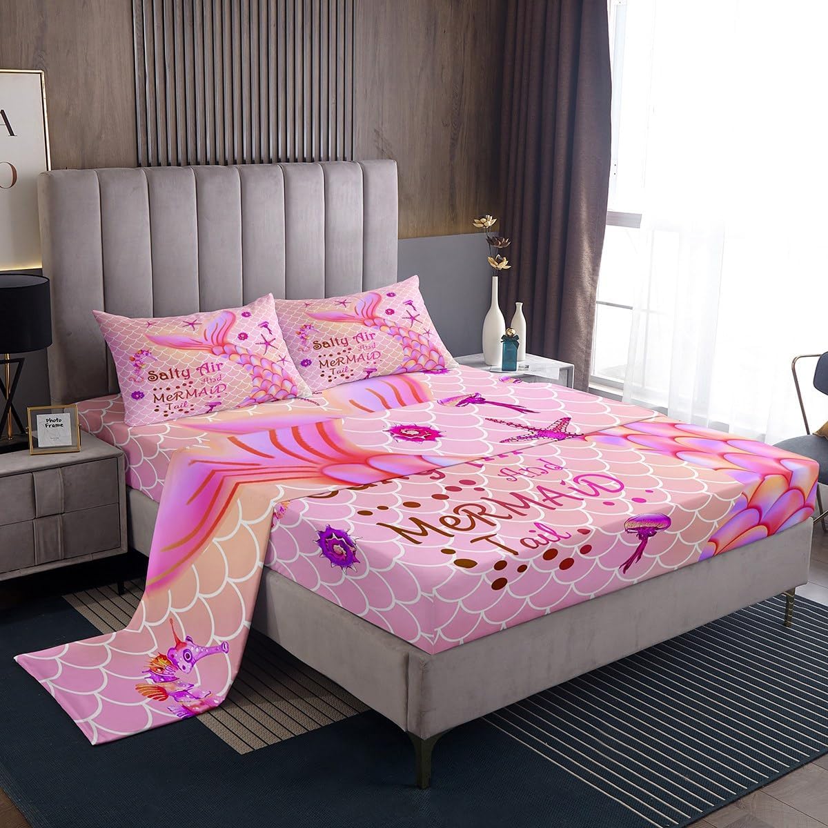 Pink Mermaid Sheet Set King Size Comfortable