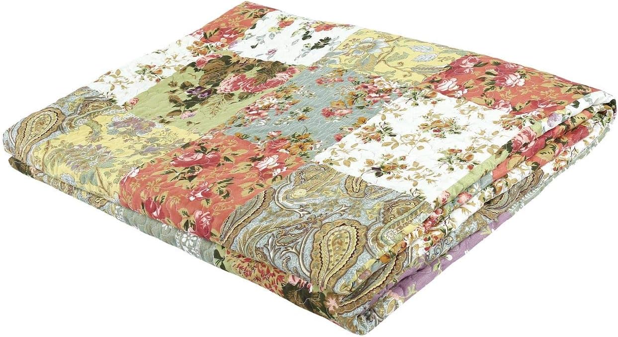 Legacy Decor 3 PCS Paisley Reversible Bedspread Quilt Coverlet Set