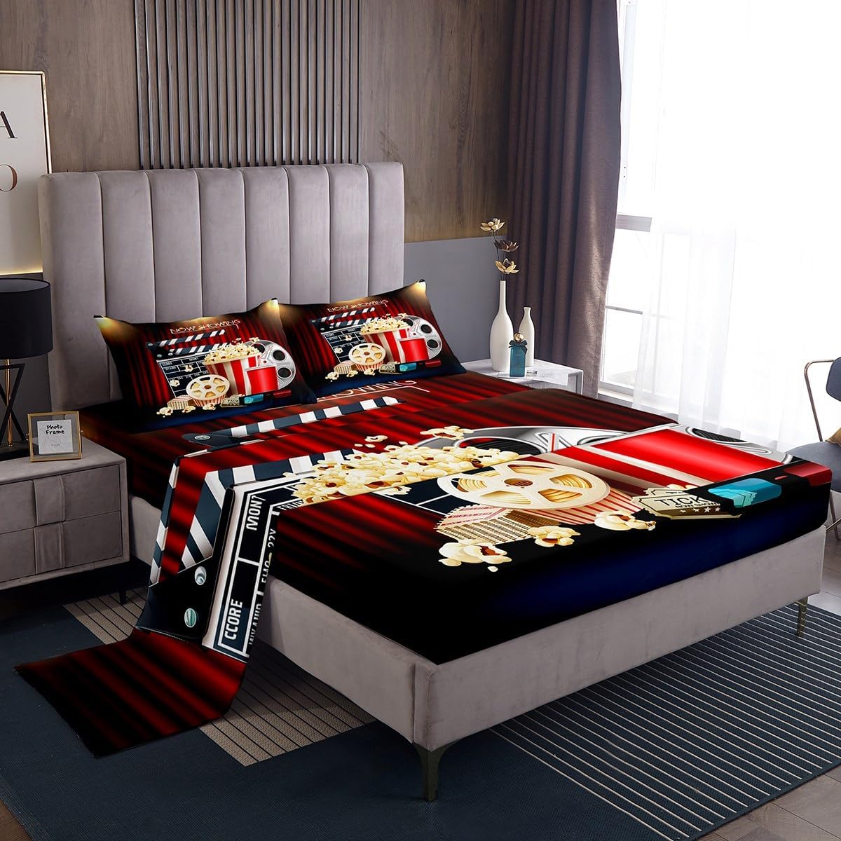 Movie Theater Theme Sheet Set King Size for Kids
