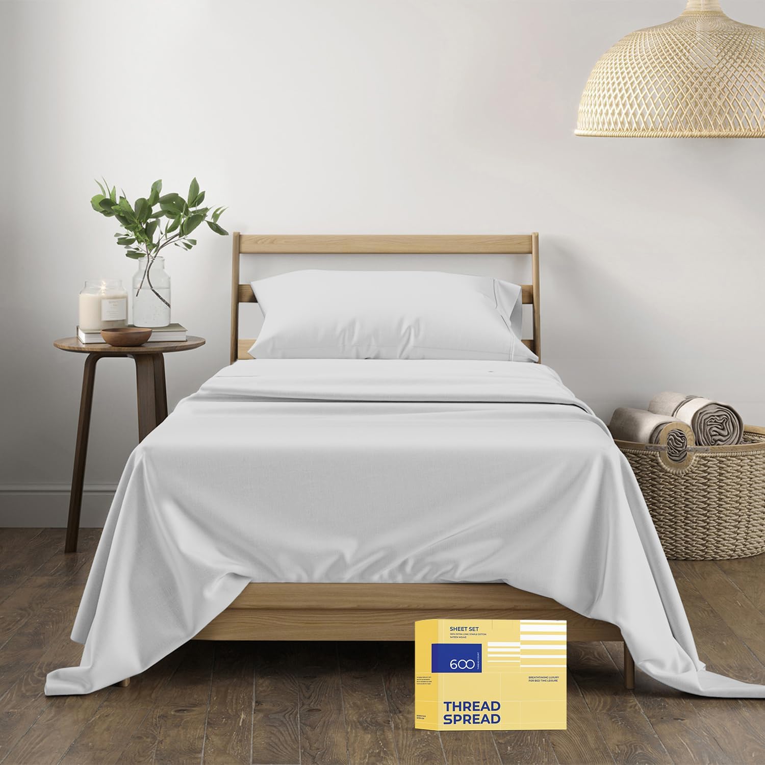 THREAD SPREAD 600 TC Egyptian Cotton Twin XL Sheet Set 3 PC
