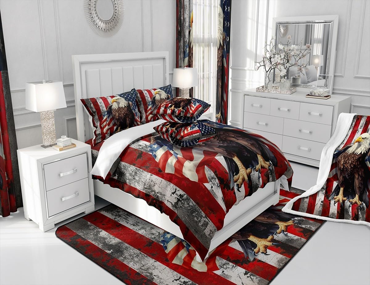 Feelyou Wild Animal Eagle King Flag Bedding Set for Kids