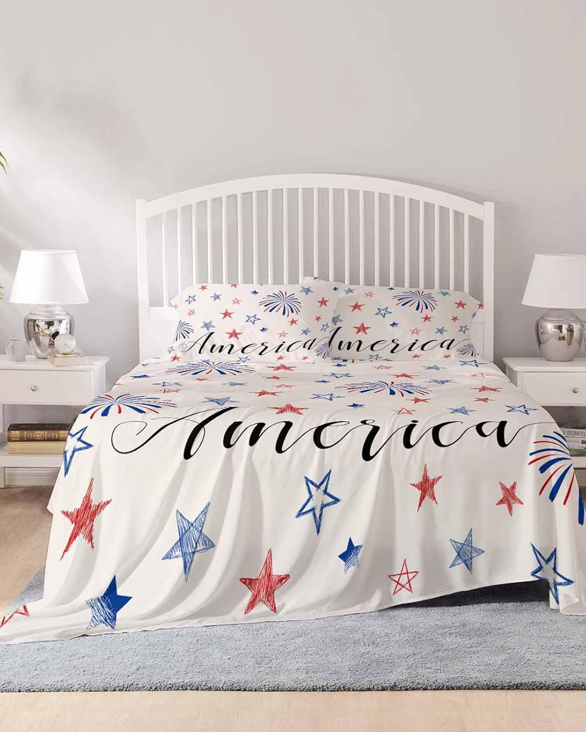 Boanket 4th of July Fireworks Full Sheet Set 4 Piece