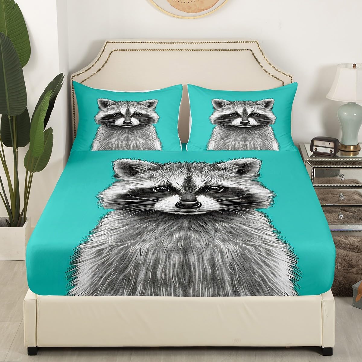 Feelyou Kids Black Raccoon Sheet Set King Size 1