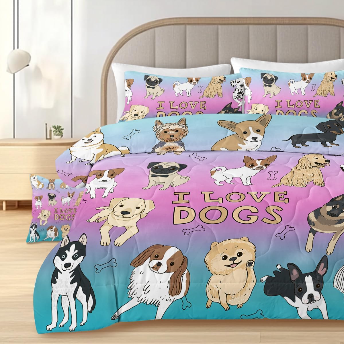 Sleepwish Dog Bone Print Comforter Set for Kids 1