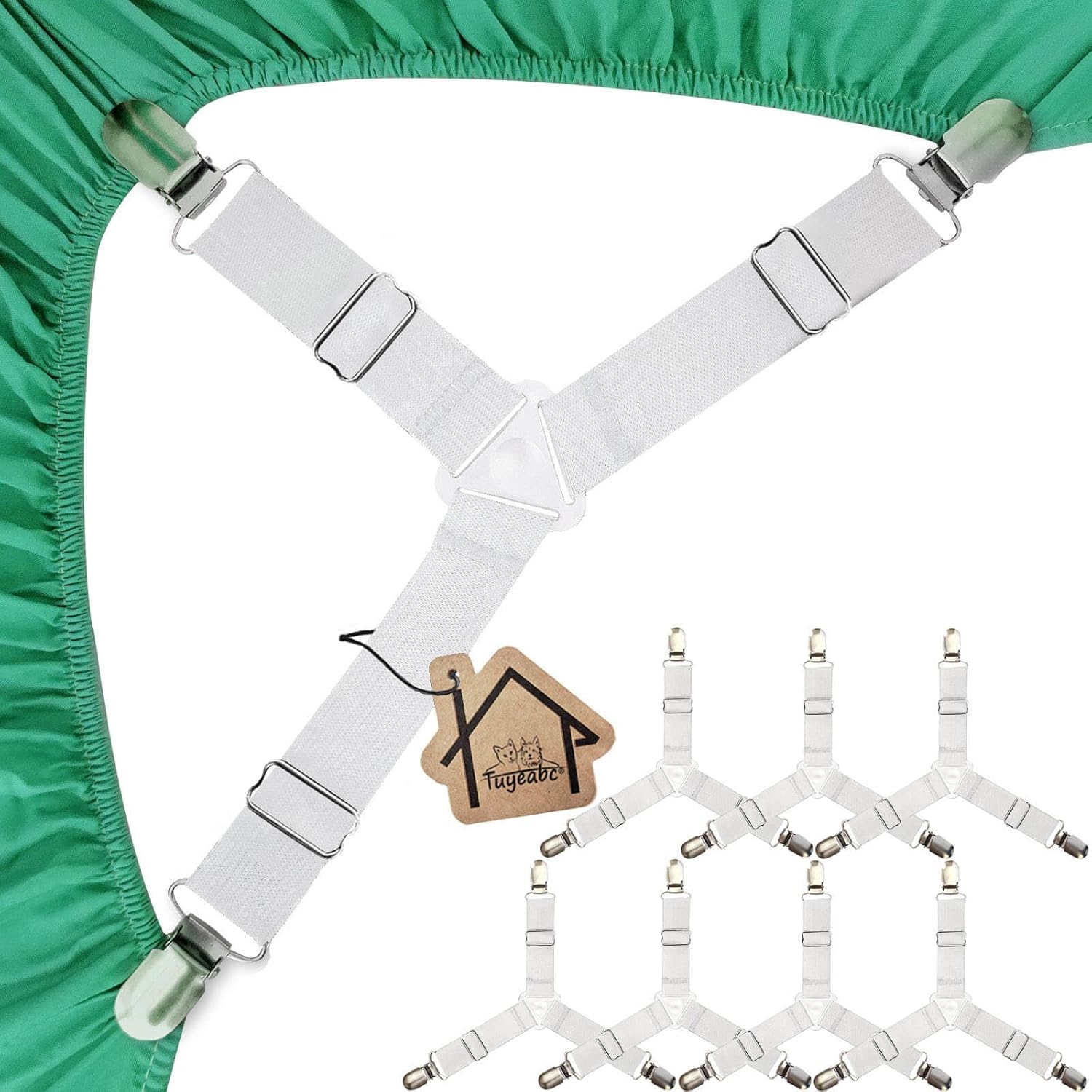Heavy Duty Bed Sheet Holder Straps with Adjustable Clamps