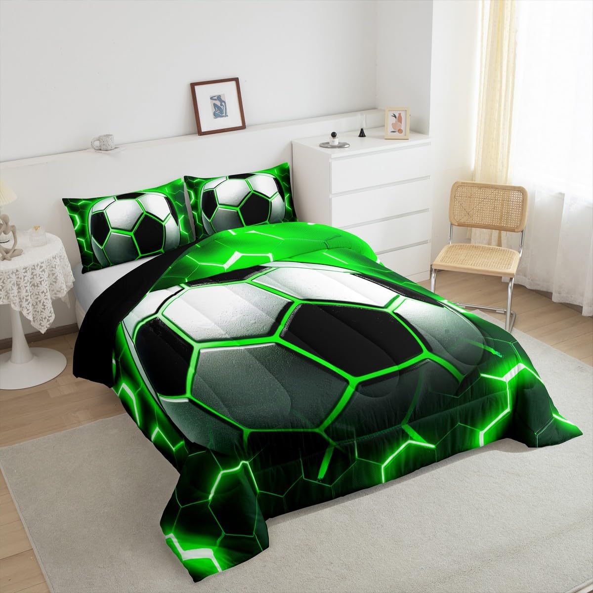 Soccer Print Comforter Set for Kids Boys Girls 1
