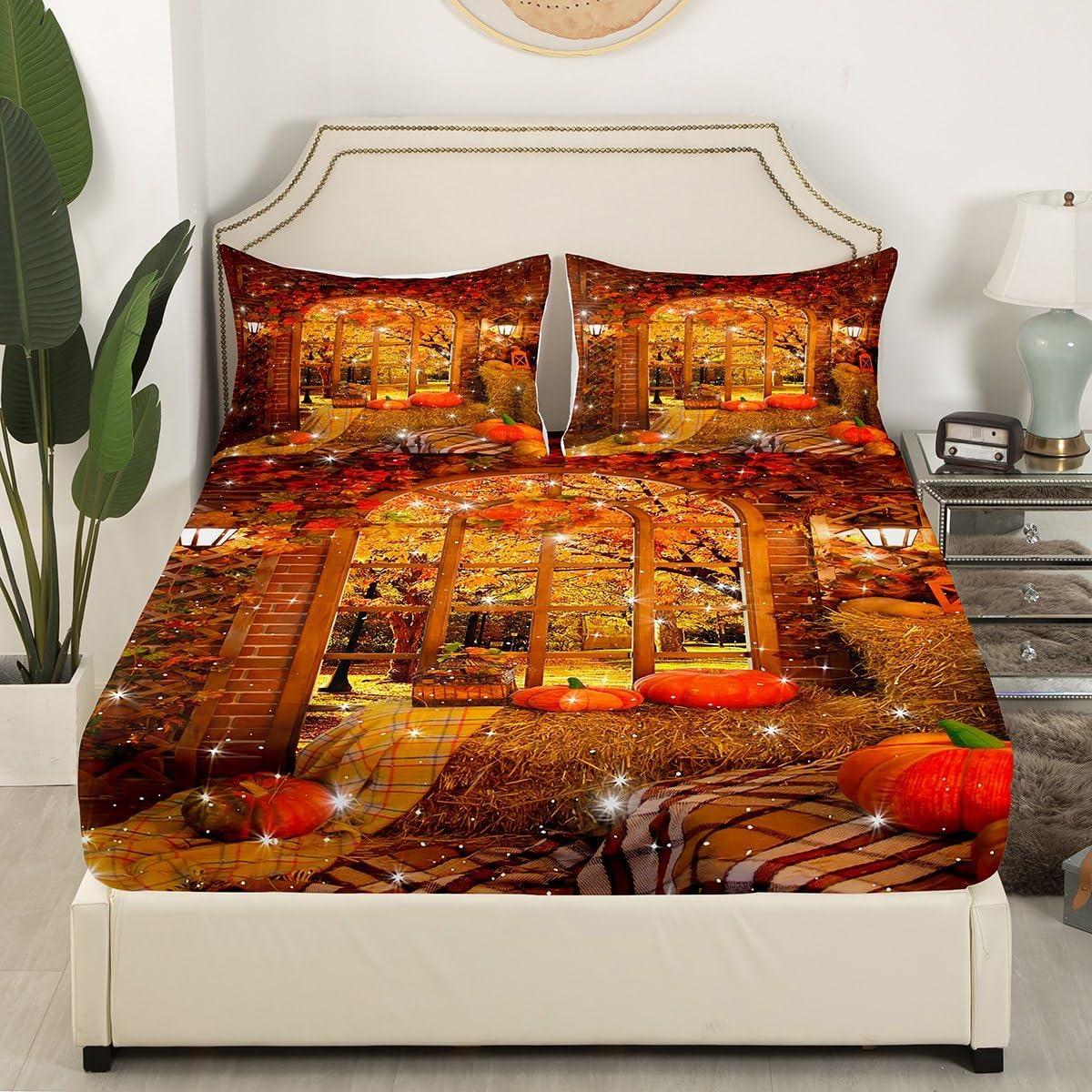 Erosebridal Autumn Harvest King Sheet Set