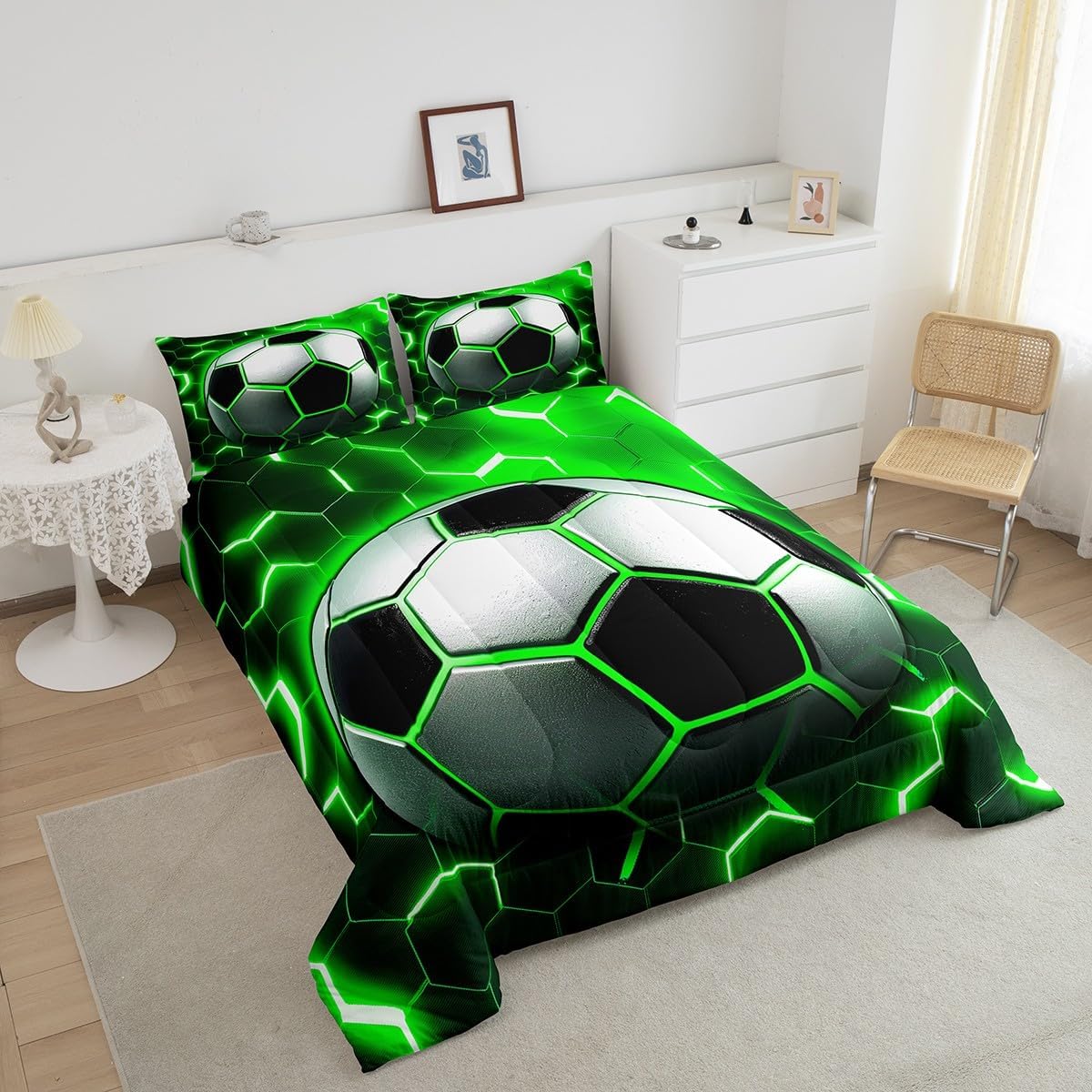 Soccer Print Comforter Set for Kids Boys Girls 1