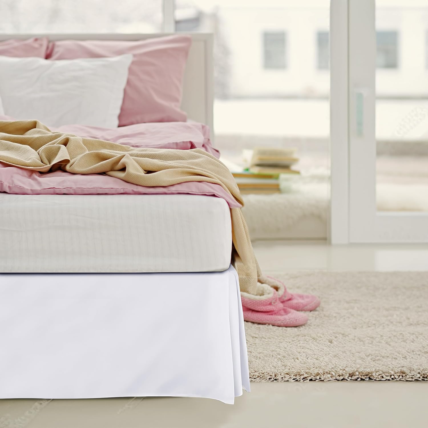LDC LUX Dcor King Bed Skirt 16 Inch Drop