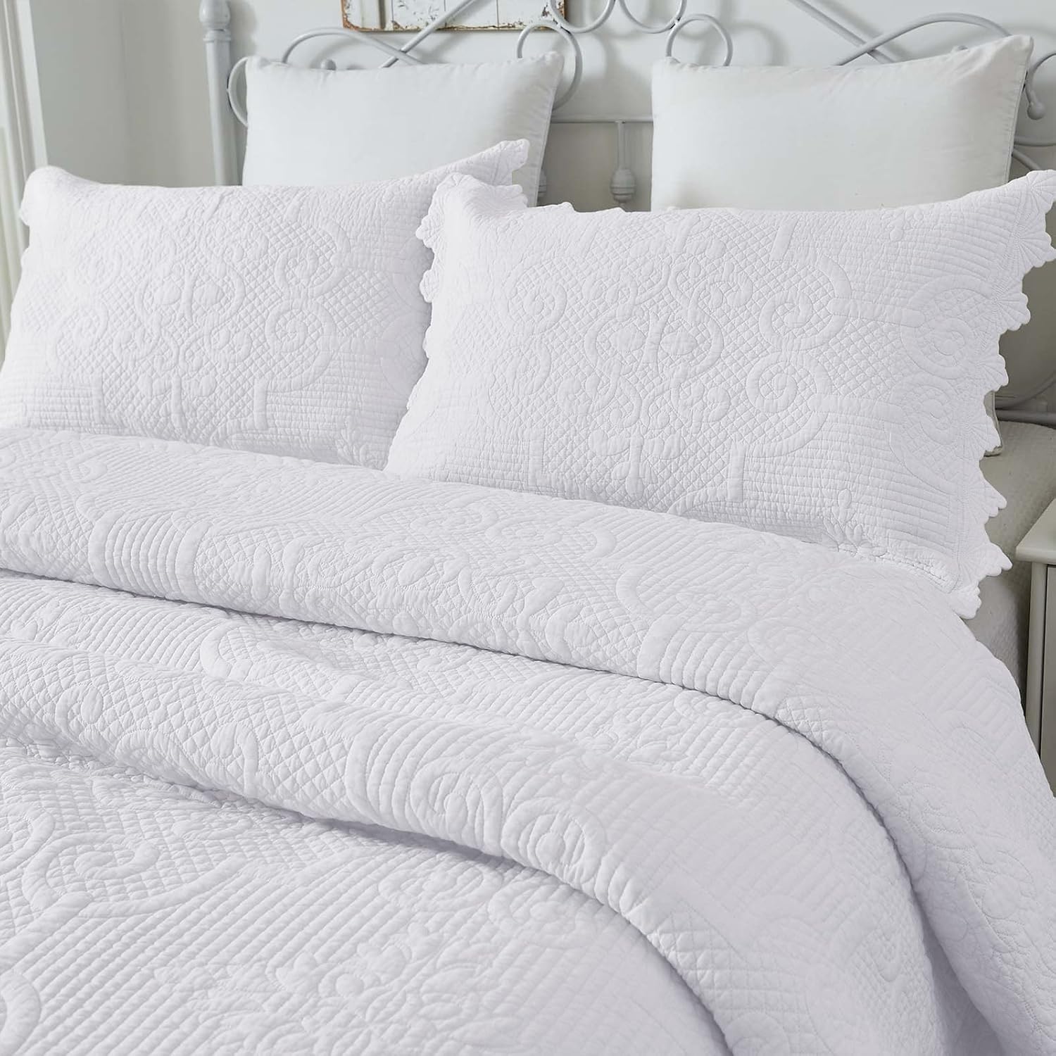 Brandream King Size Quilt Set 3-Piece Cotton Farmhouse