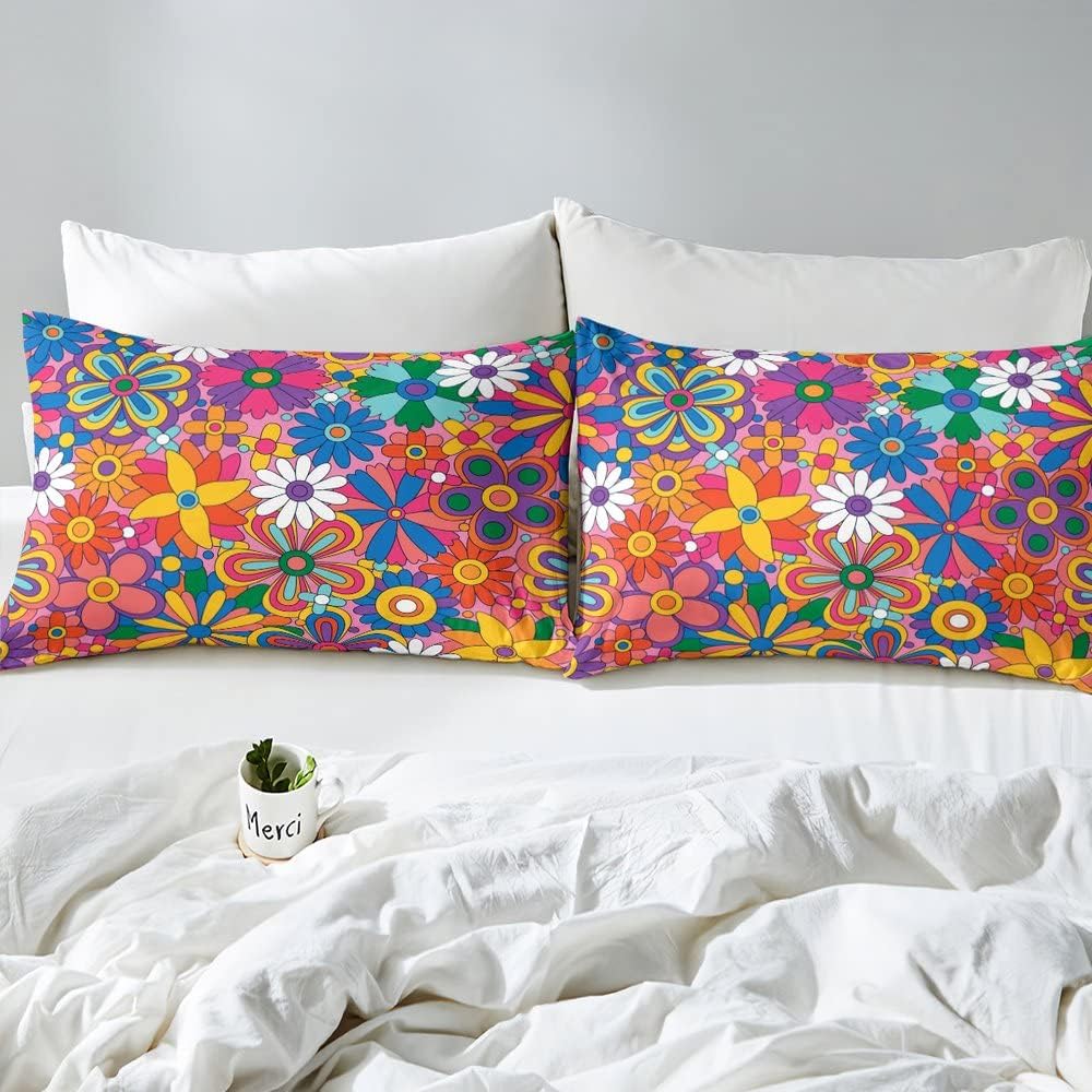 Feelyou Floral Boho Bed Sheet Set for Kids