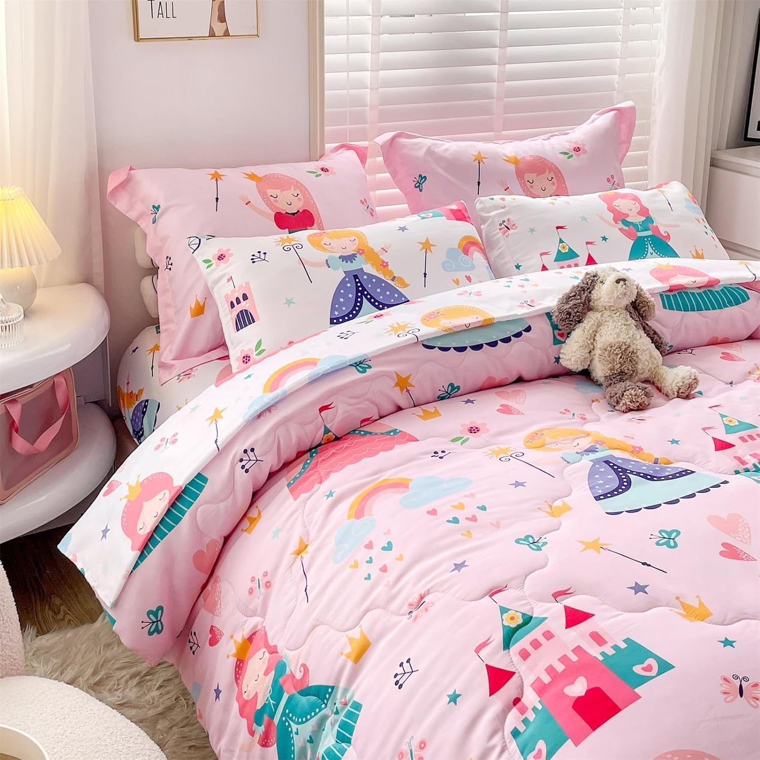Wajade Kids Princess Comforter Set Queen 3 Piece