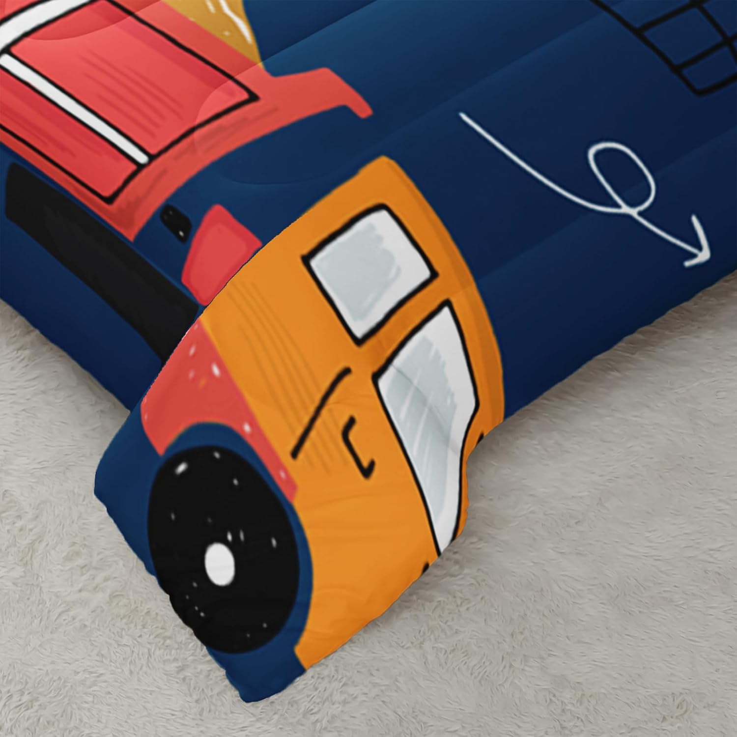 QOOMO Construction Themed Comforter Set for Kids
