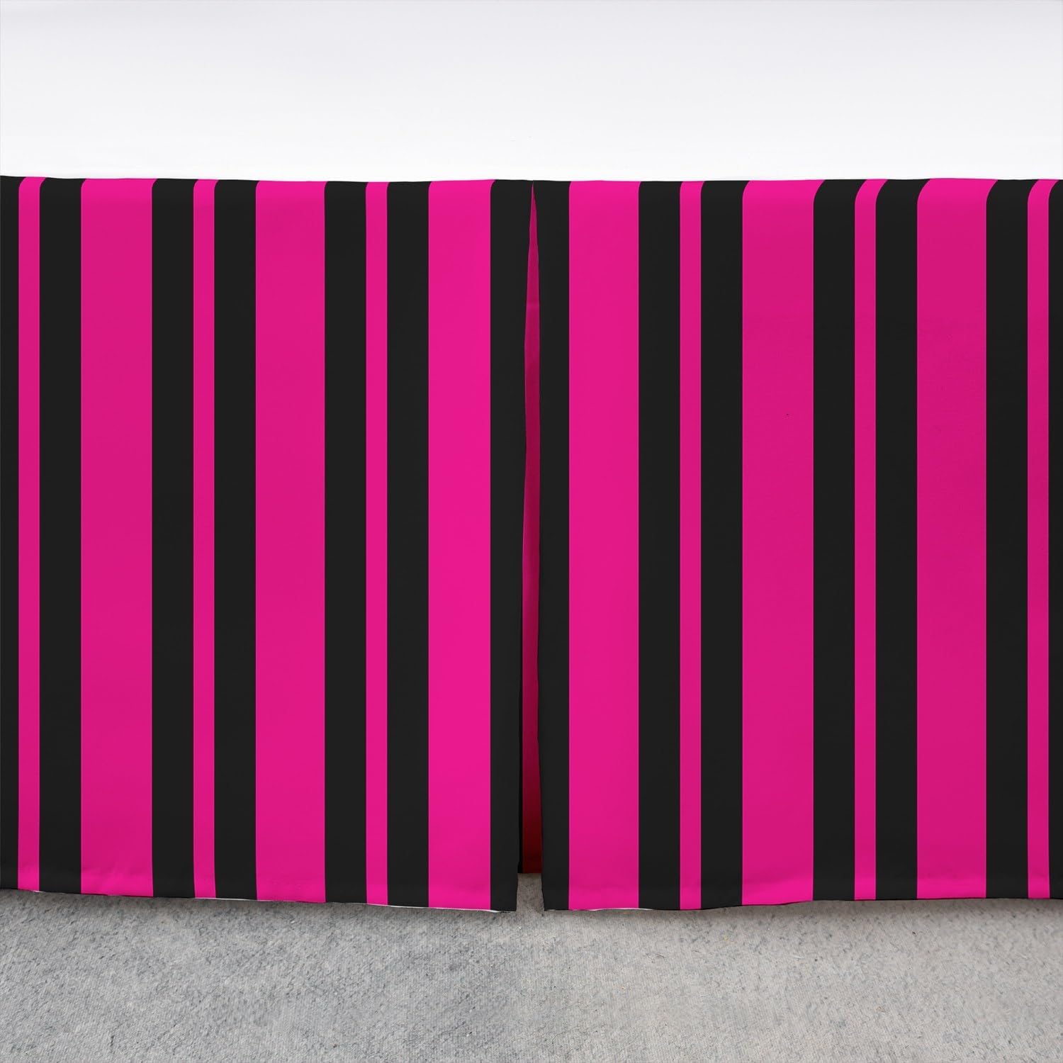 Feelyou Black Stripe Bed Skirt Twin Size with 15 Inch Drop