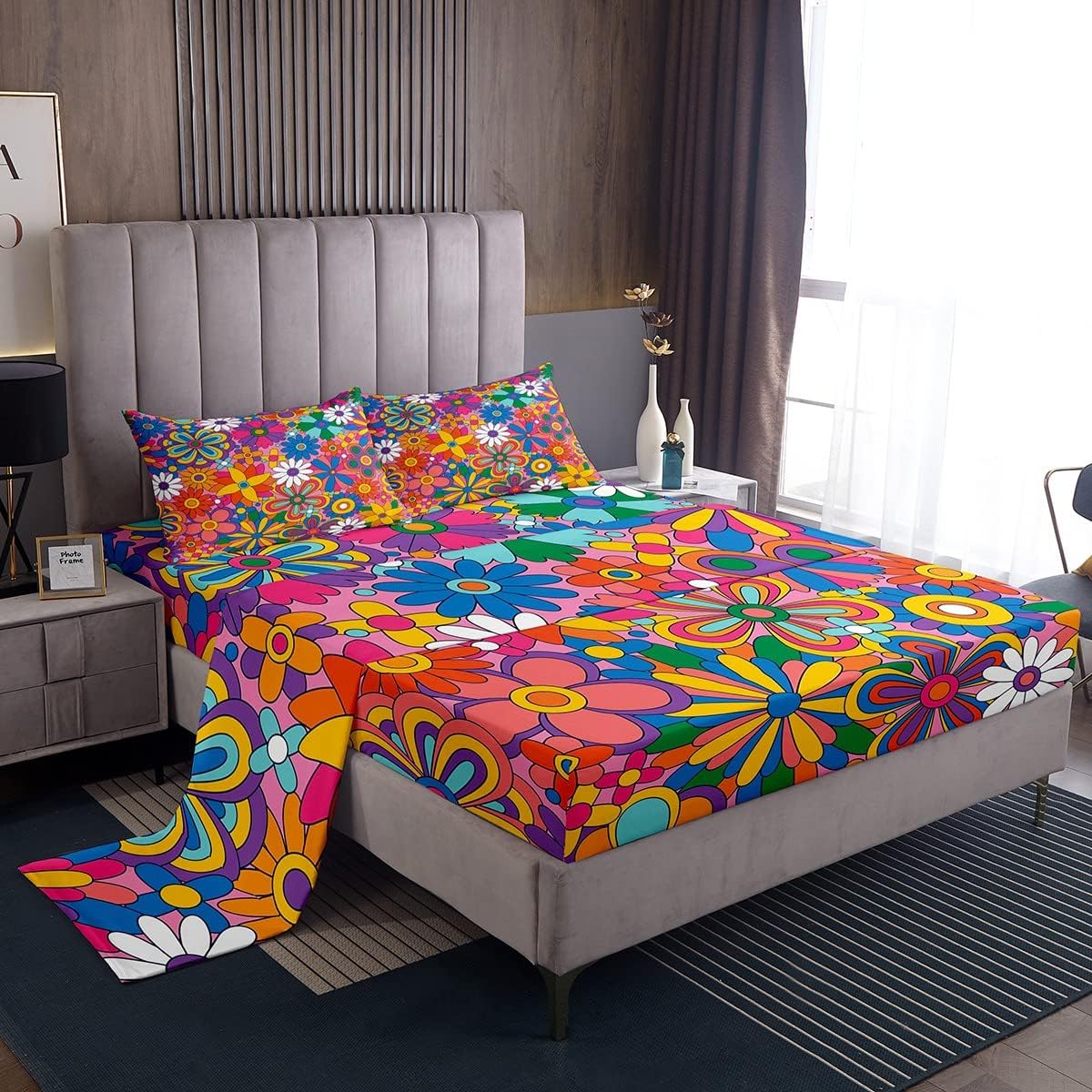 Feelyou Floral Boho Bed Sheet Set for Kids