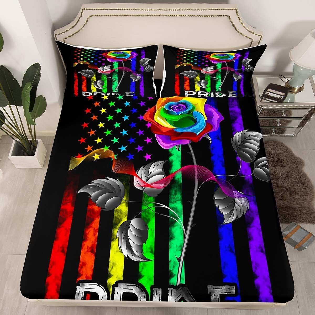 Erosebridal Gay Pride Sheet Set King Size