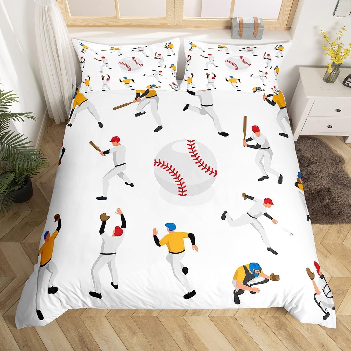 Erosebridal Baseball Duvet Cover Set Twin Size