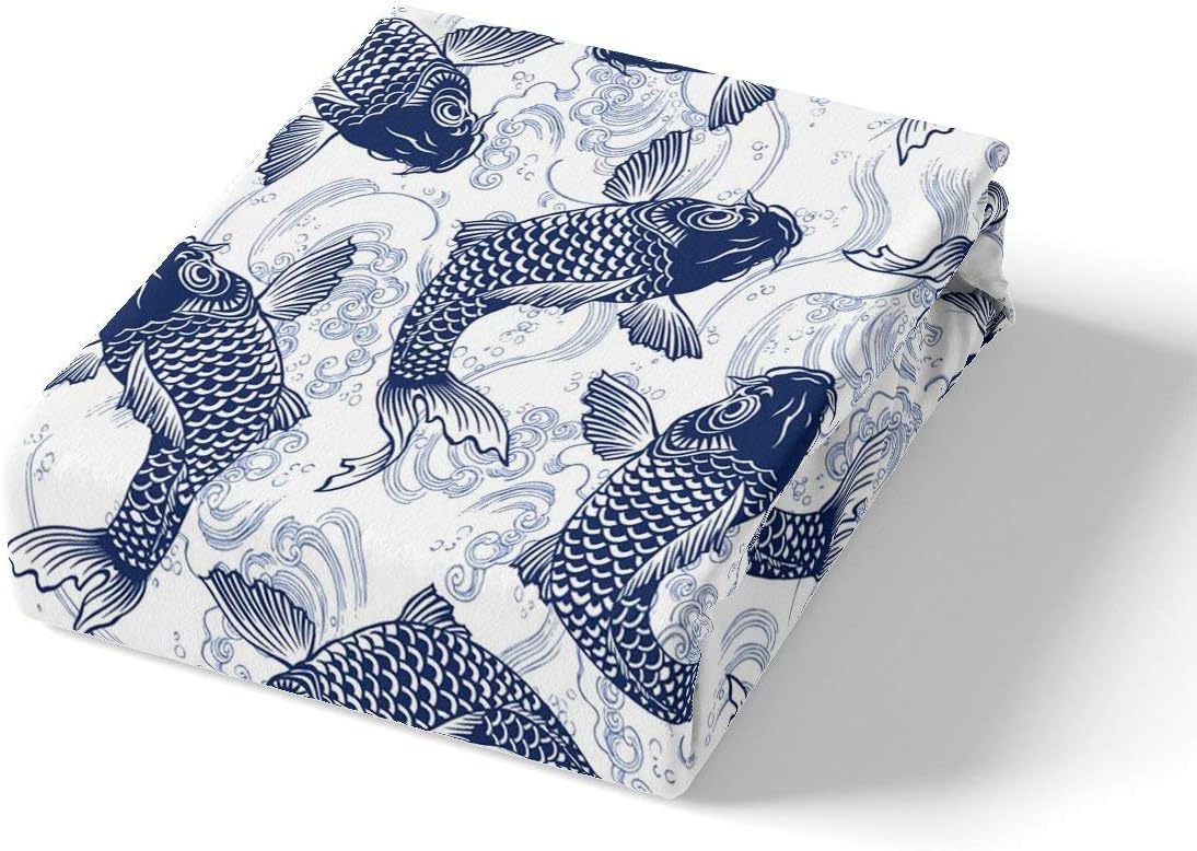 Feelyou Koi Fish Bed Sheet Set Zipper TwinXL Size