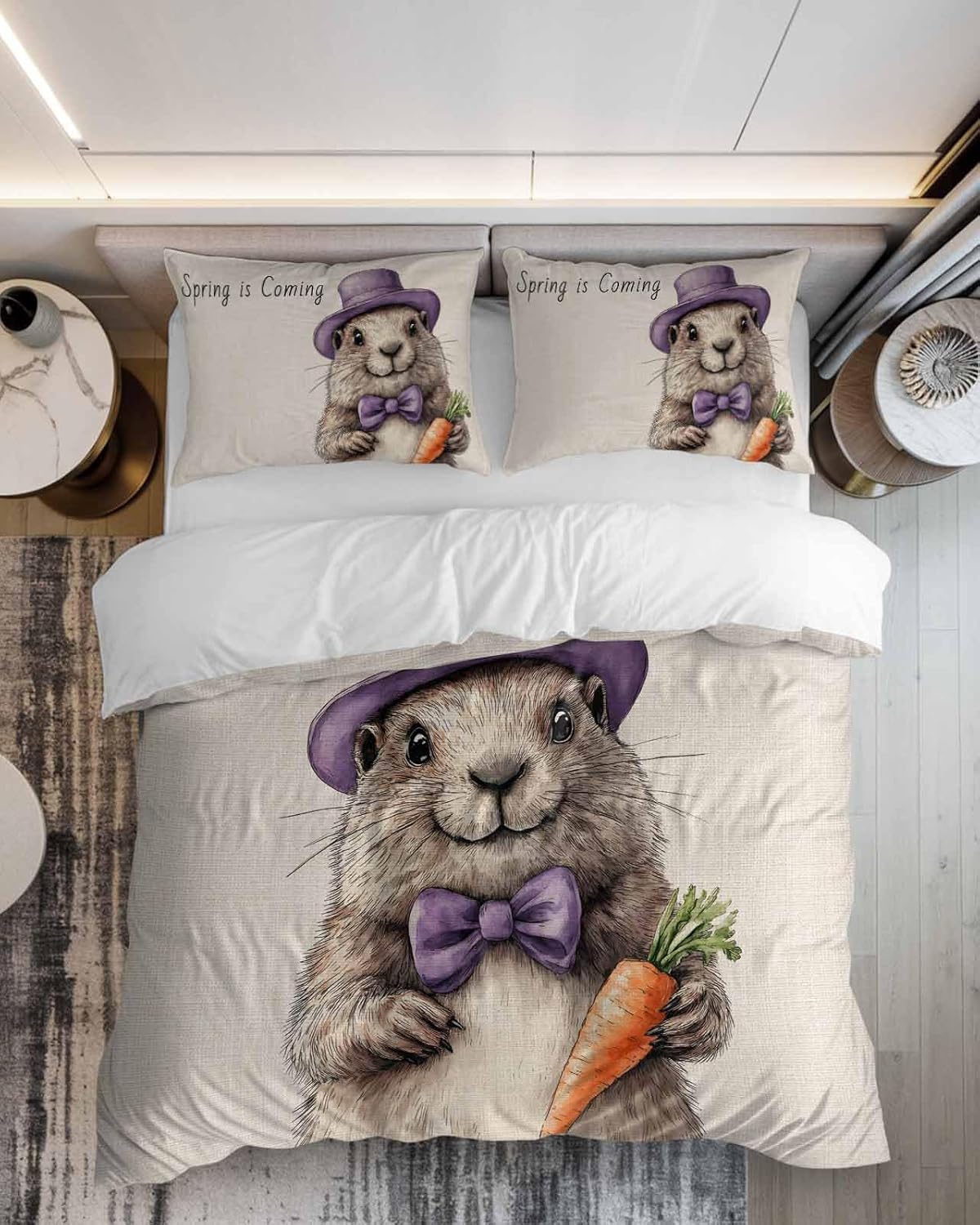 ZOE GARDEN Happy Groundhog Day Duvet Cover Set 1