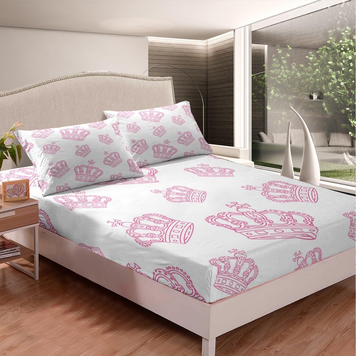 Castle Fairy Rococo Crown Fitted Sheet Set - Twin Size 2 Pcs