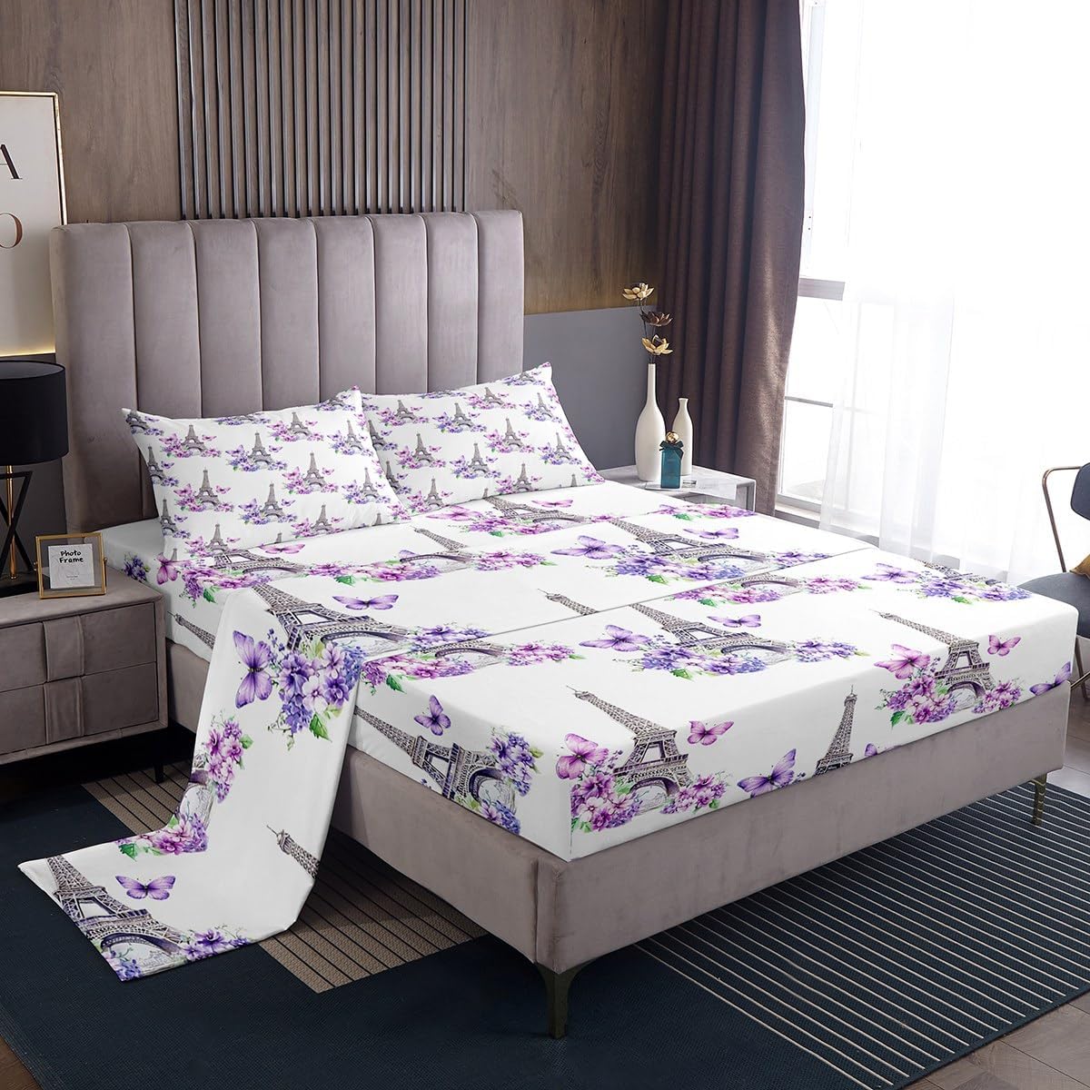 Castle Fairy Eiffel Tower Microfiber Bed Set
