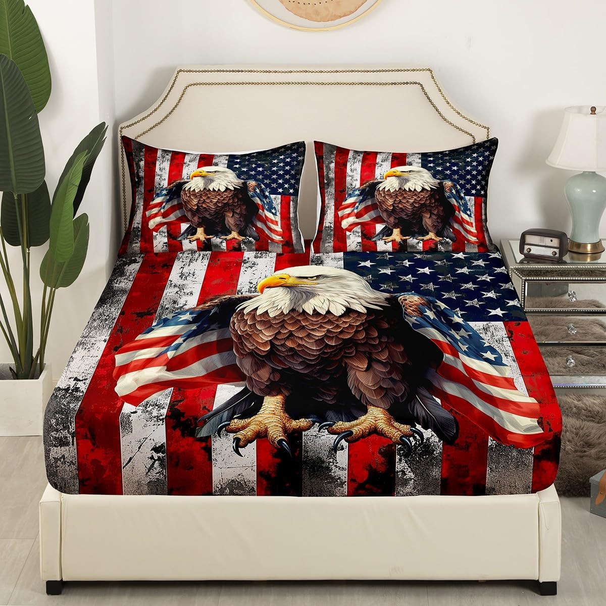 Feelyou Wild Animal Eagle King Flag Bedding Set for Kids