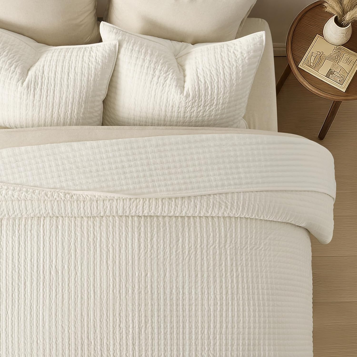 EVERGRACE Pearl Velvet Quilt Set King Size 3 Pieces