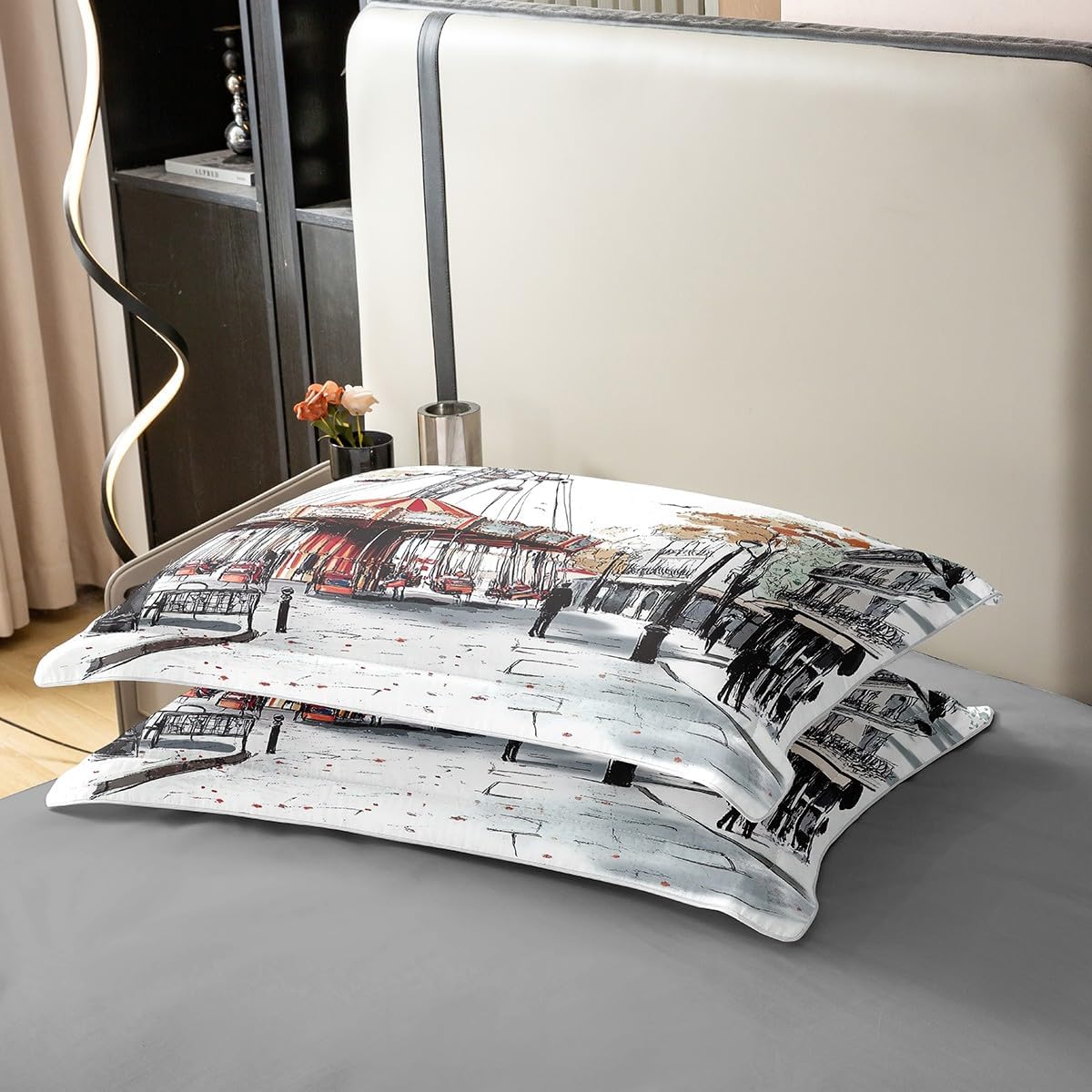Erosebridal Retro City Duvet Cover Set Twin