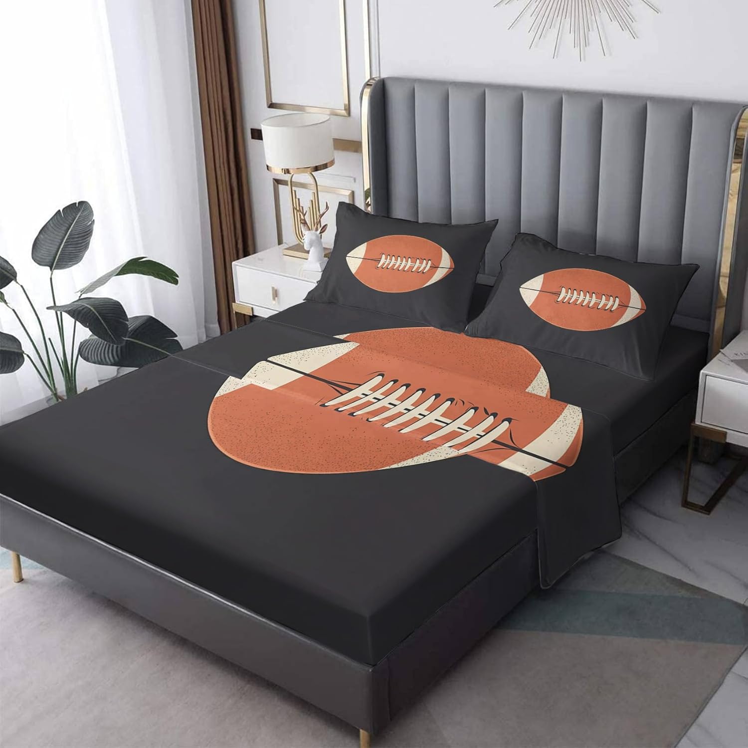 Zoainuos Football Rugby Twin XL Sheet Set