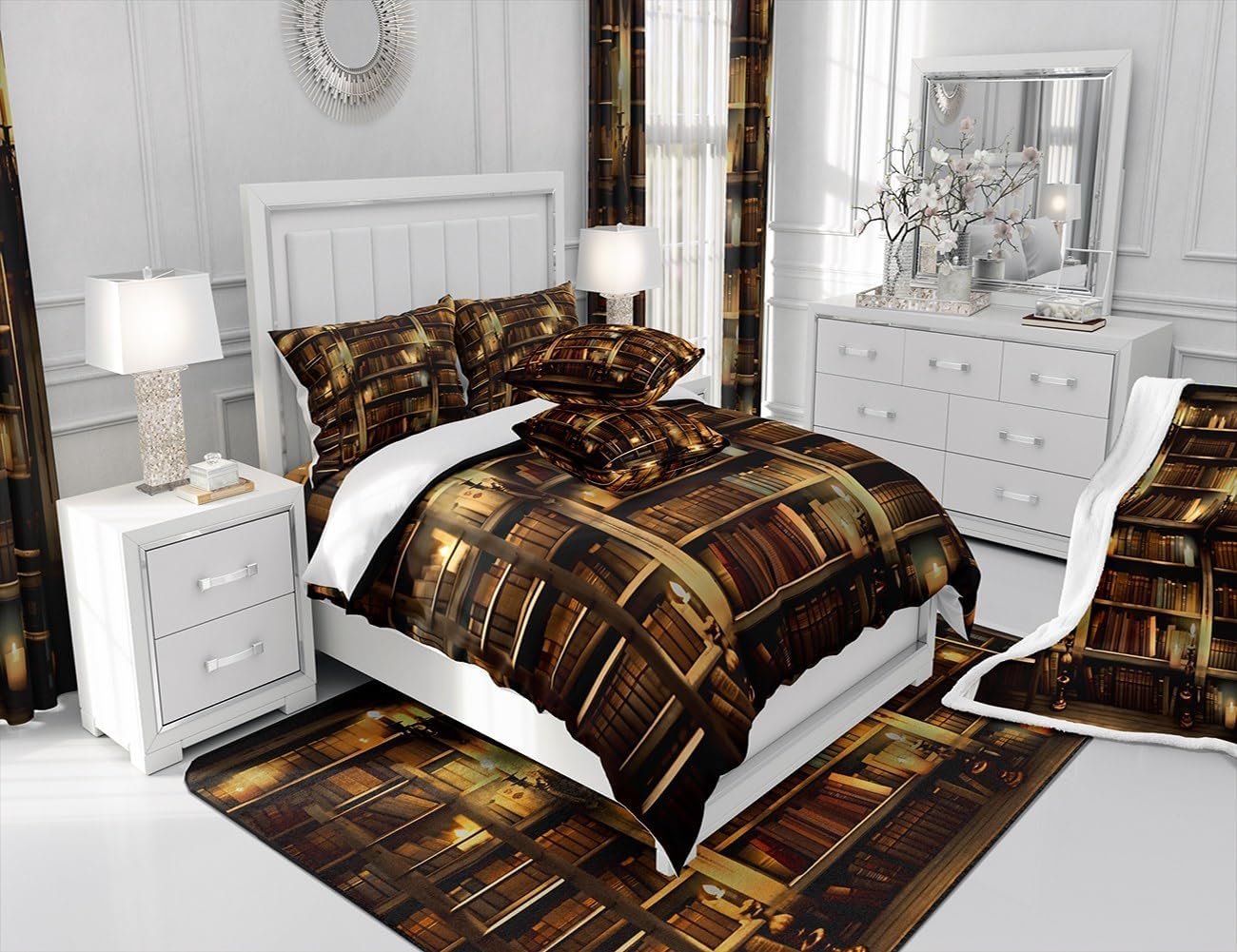 Jejeloiu King Size Bookshelf Sheet Set with Deep Pockets