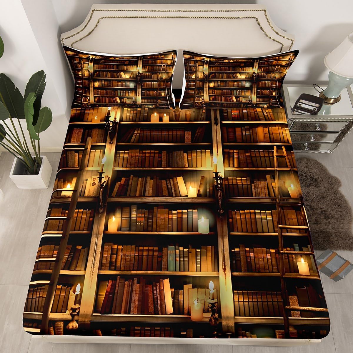 Jejeloiu King Size Bookshelf Sheet Set with Deep Pockets