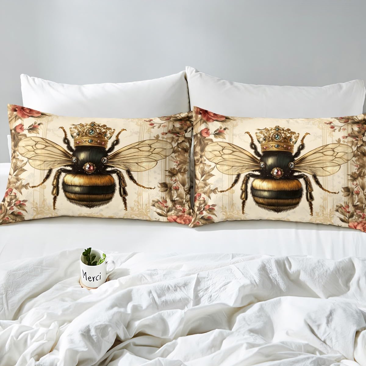 Castle Fairy Honey Bee Fitted Sheet Set Full Size 4 Pcs