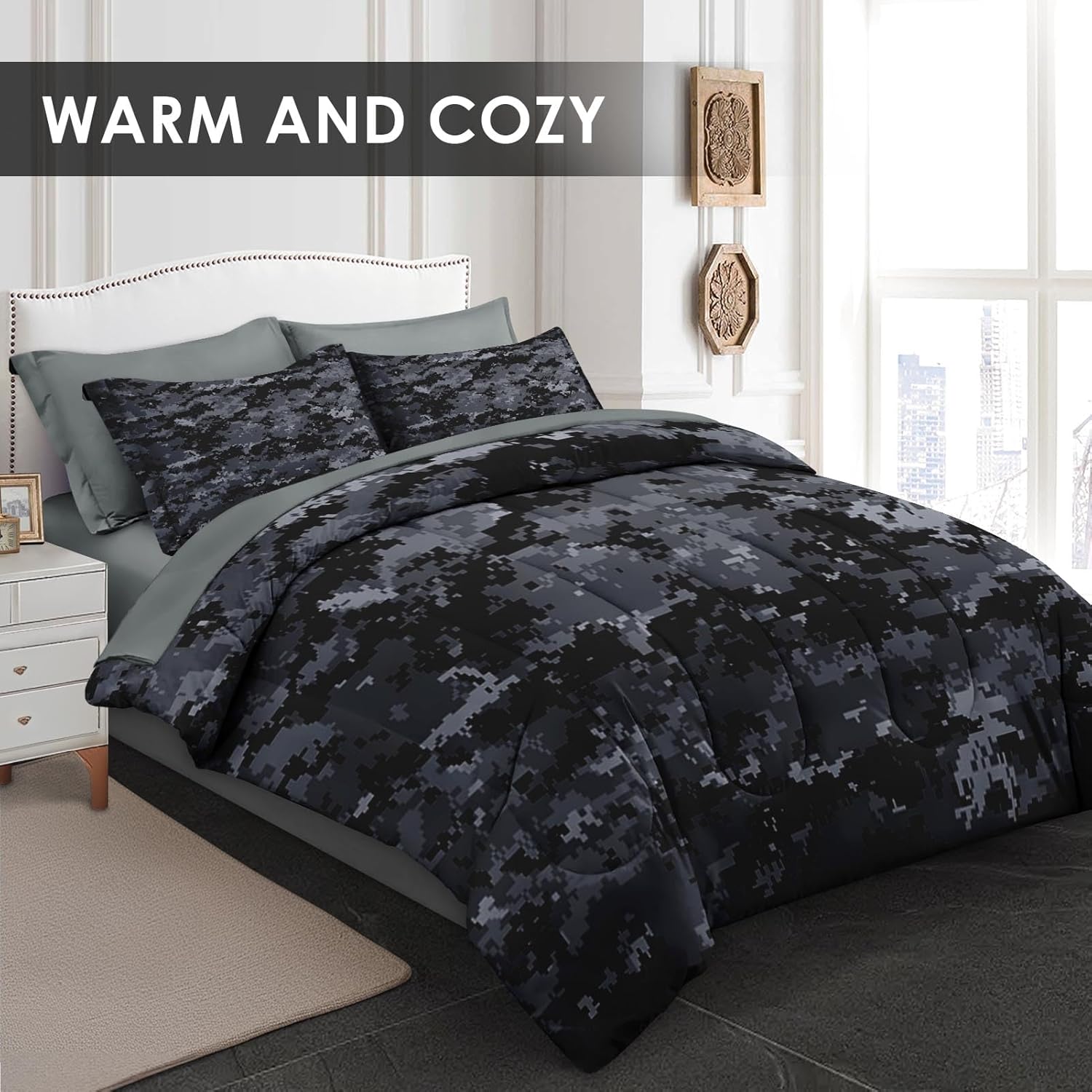 Pamnest Camouflage Comforter Set 7 Pcs Full Size 1