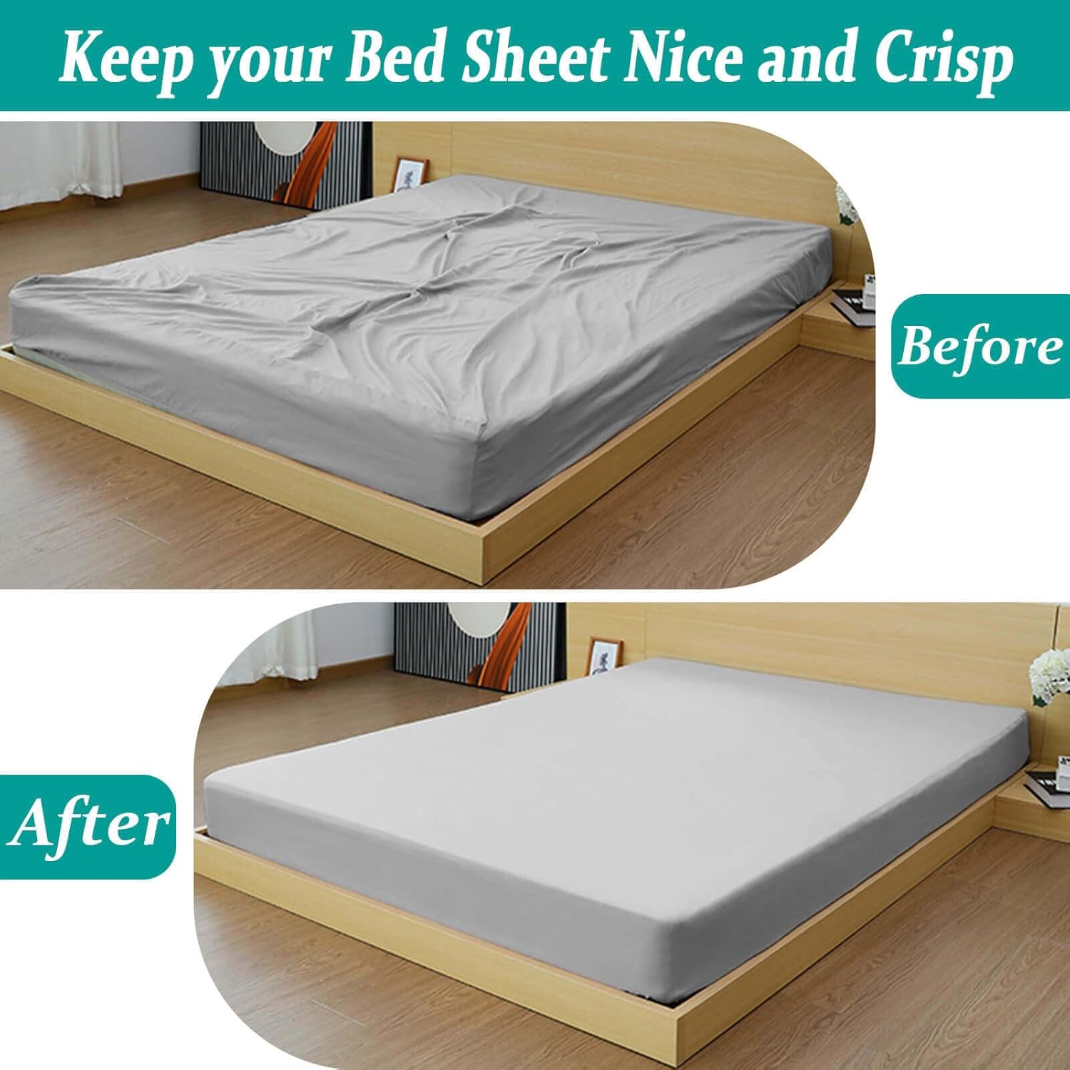 Heavy Duty Bed Sheet Holder Straps with Adjustable Clamps
