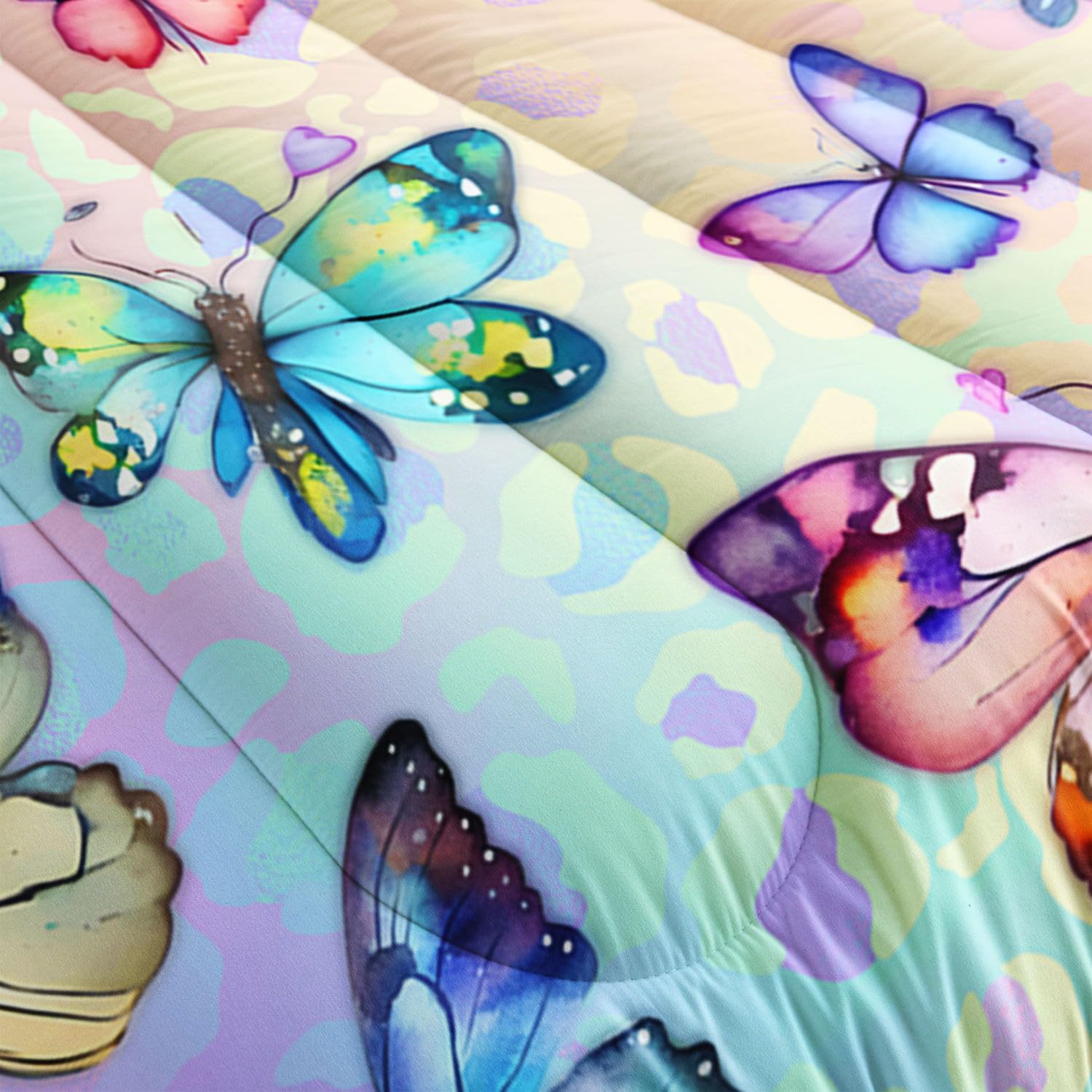 Kids Comforter Set Butterfly Pattern Twin Bedding 1