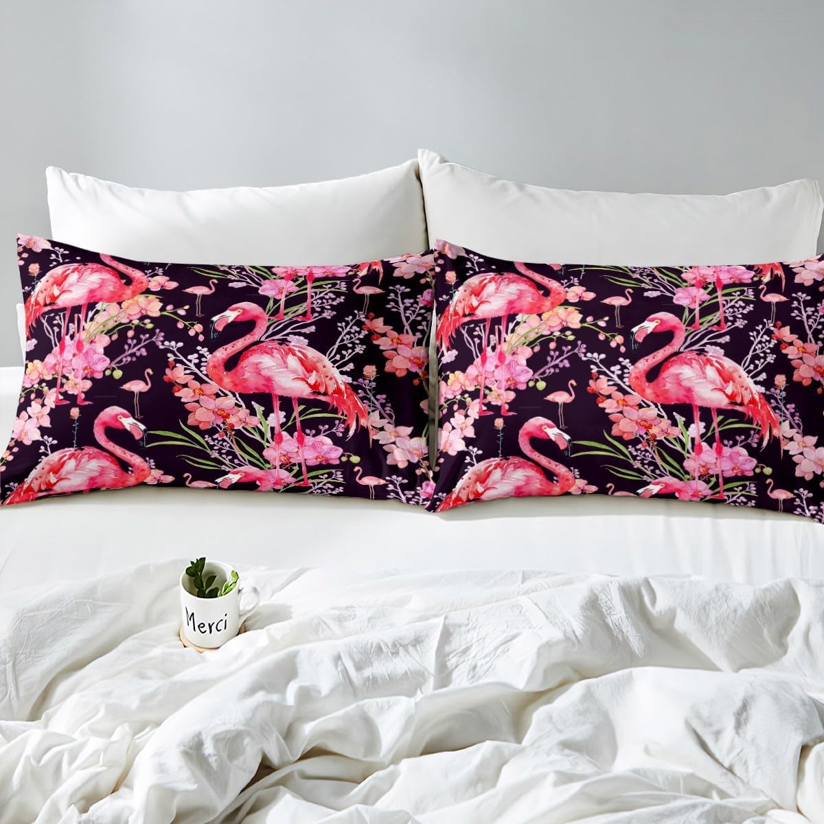 Feelyou Pink Flamingo King Size Sheet Set 1