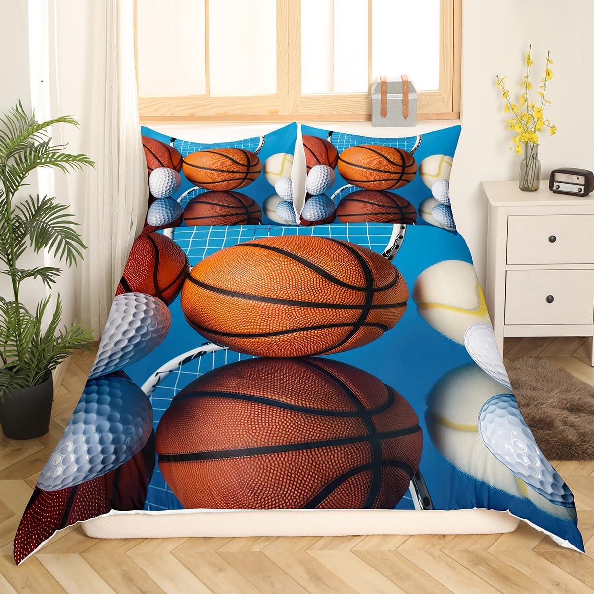 Erosebridal Boys Basketball Duvet Cover Set