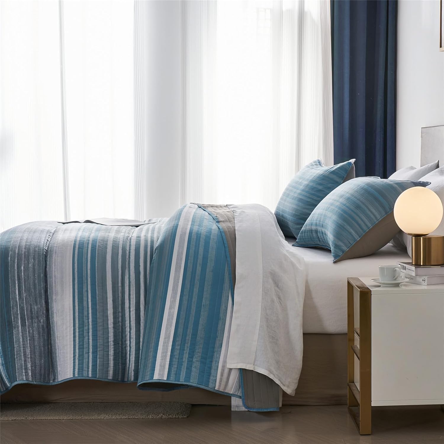 KAKIJUMN Twin Quilt Set with Pillow Sham
