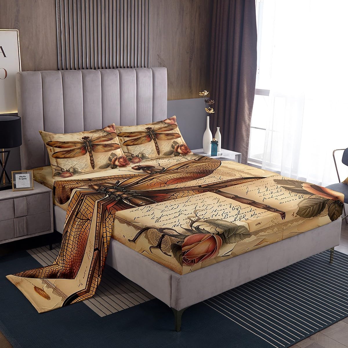 Manfei Dragonfly Kids Full Size Sheet Set 4pcs
