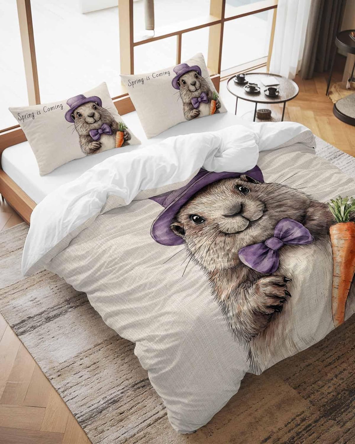 ZOE GARDEN Happy Groundhog Day Duvet Cover Set 1