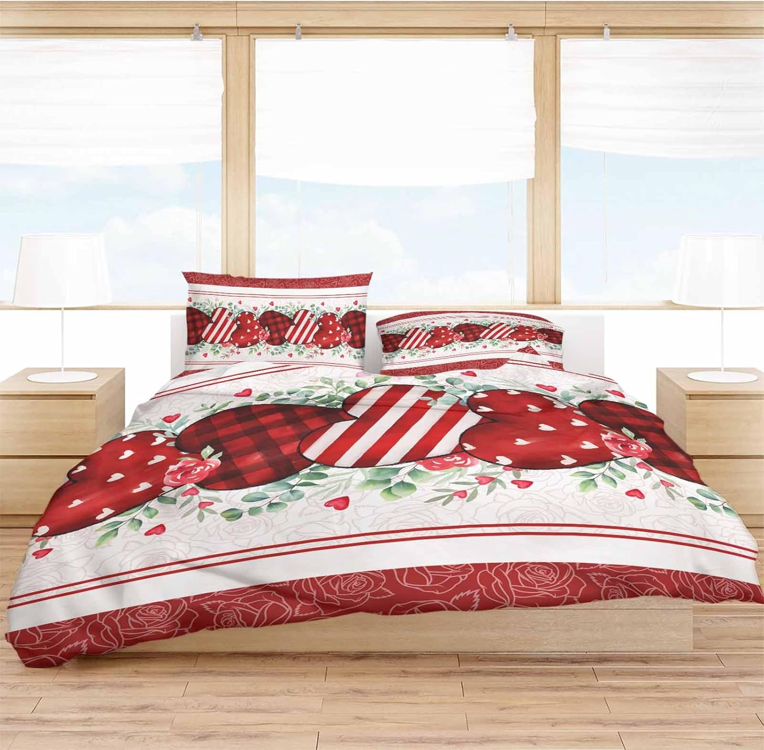 ZOE GARDEN Valentines Duvet Cover Cal King Set