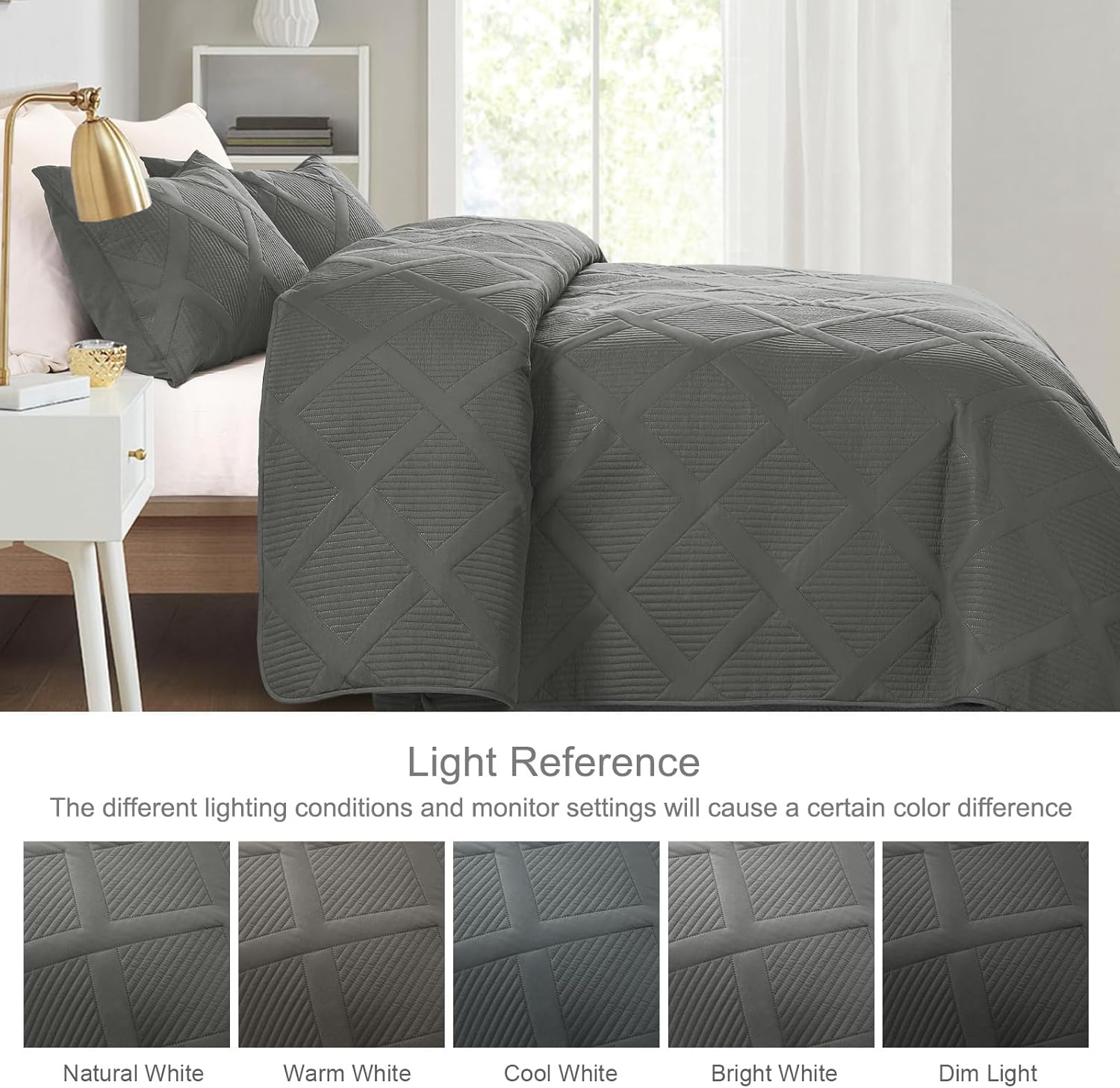 Exclusivo Mezcla Cal King Quilt Set Modern Striped 3 Piece