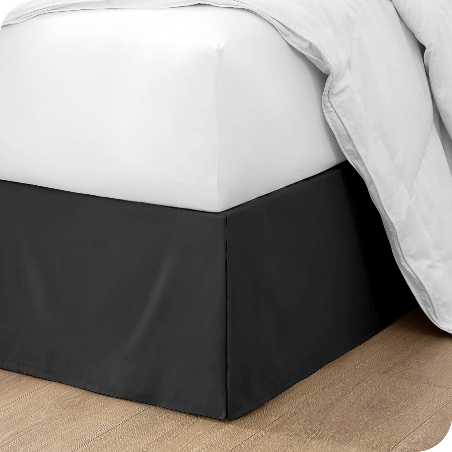 Bare Home Comforter Set with Bed Skirt Bundle King Black