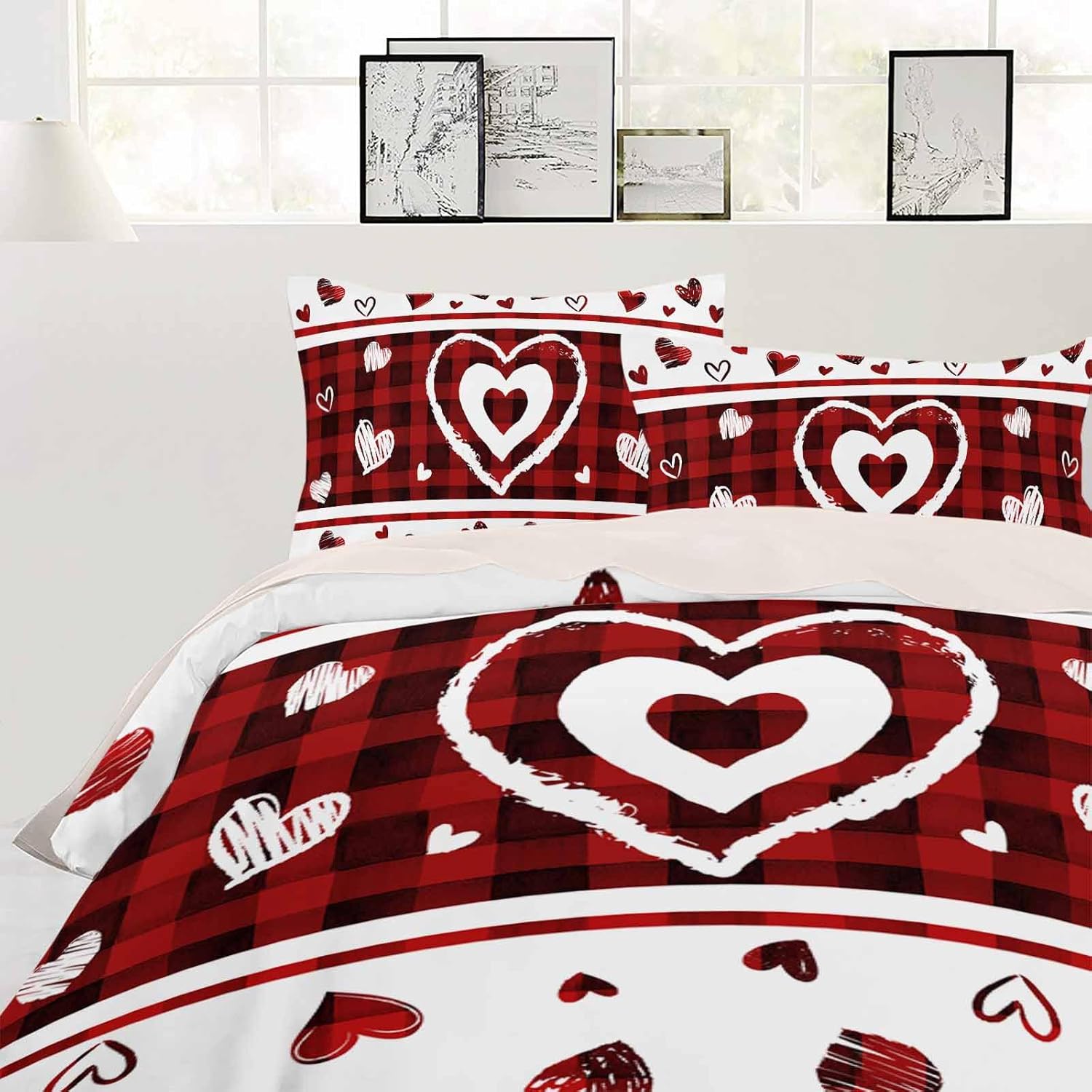 ZOE GARDEN Valentines Day Cal King Duvet Cover Set