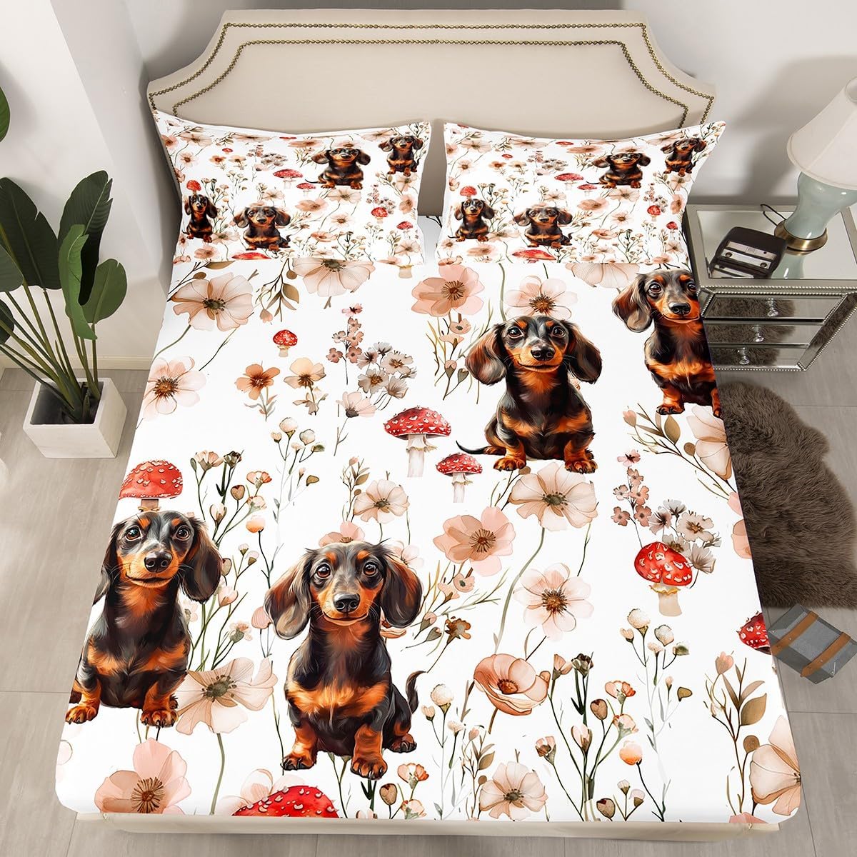 Erosebridal Kawaii Dog Bedding Set for Kids