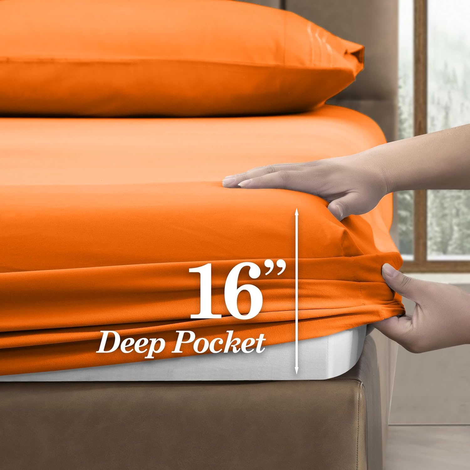 Premium 1800 Hotel Quality Wrinkle-Resistant 4-Piece Microfiber Sheet Set