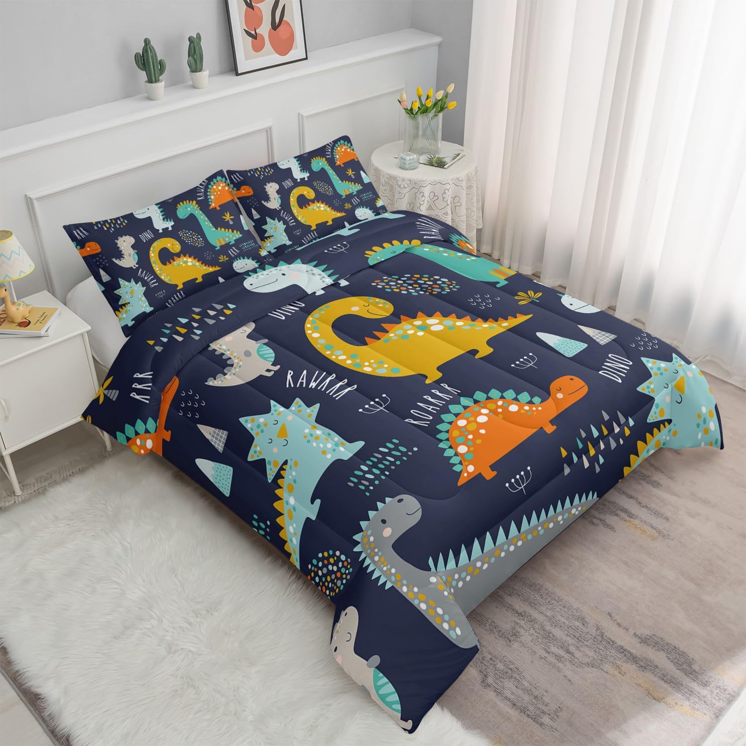 YESMOO Dinosaur Comforter Set for Boys Bedroom